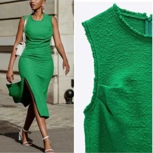 Zara green tweed dress
